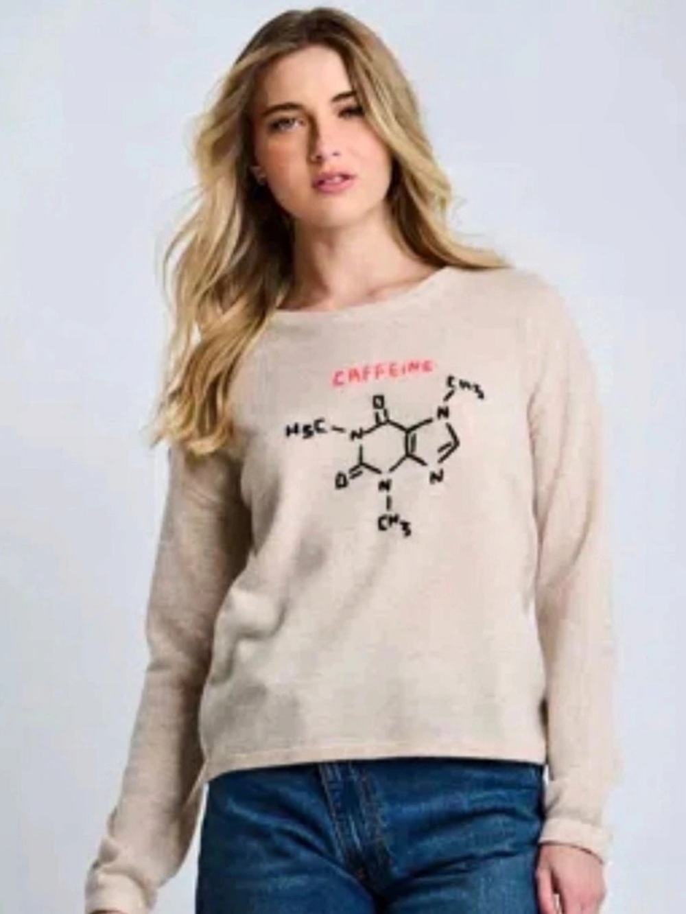 Lisa Todd Wool and Cashmere Blend Caffeine Beige Sweater Size Large